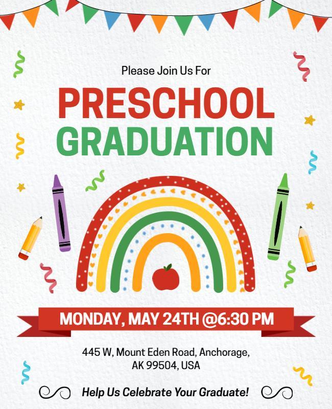 Preschool Graduation Celebration Event Flyer Template