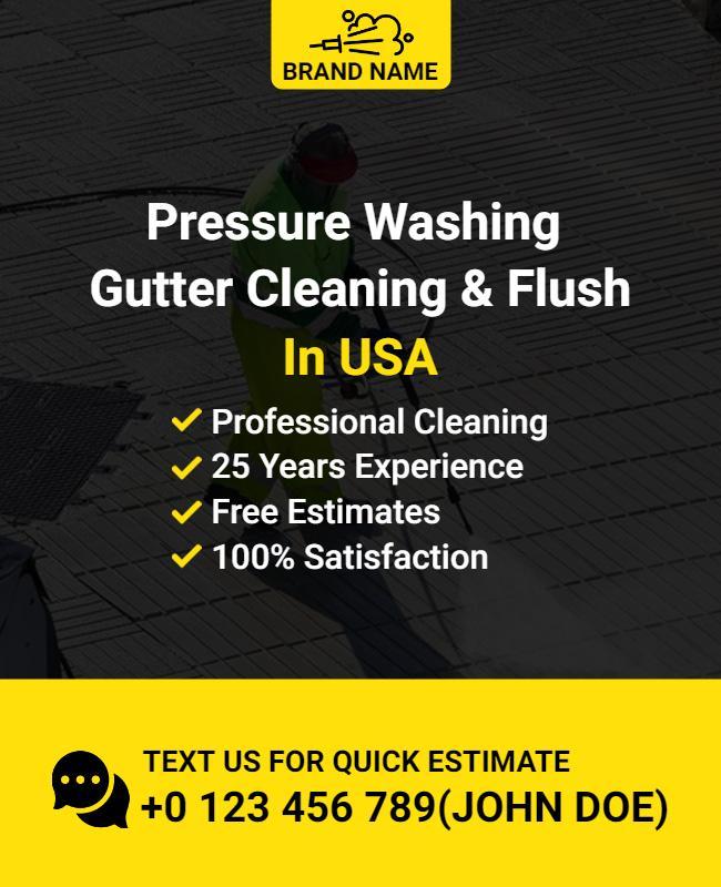 Pressure Washing and Gutter Cleaning Services Flyer Template