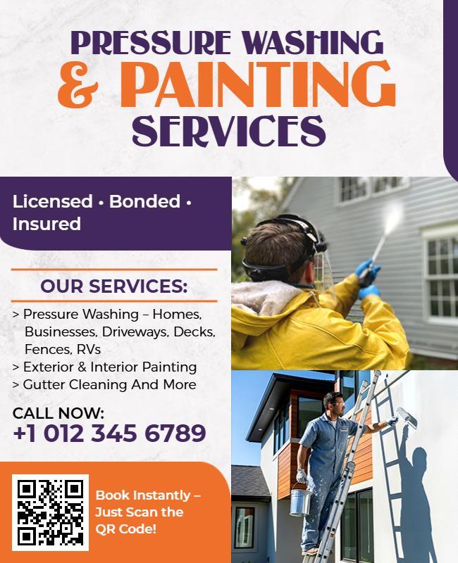 Pressure Washing and Painting Services Flyer Template
