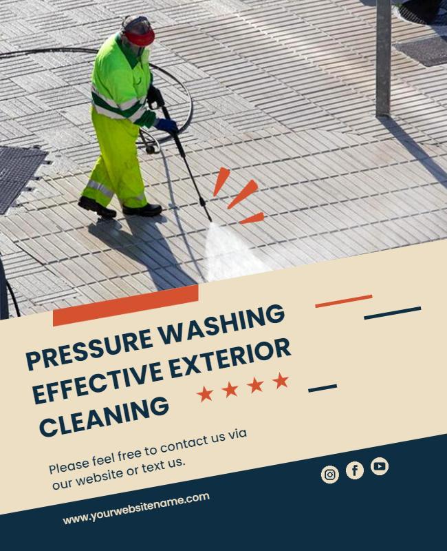 Pressure Washing Exterior Cleaning Service Flyer Template