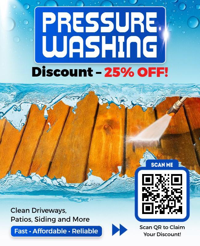 Pressure Washing Service Discount Flyer Template