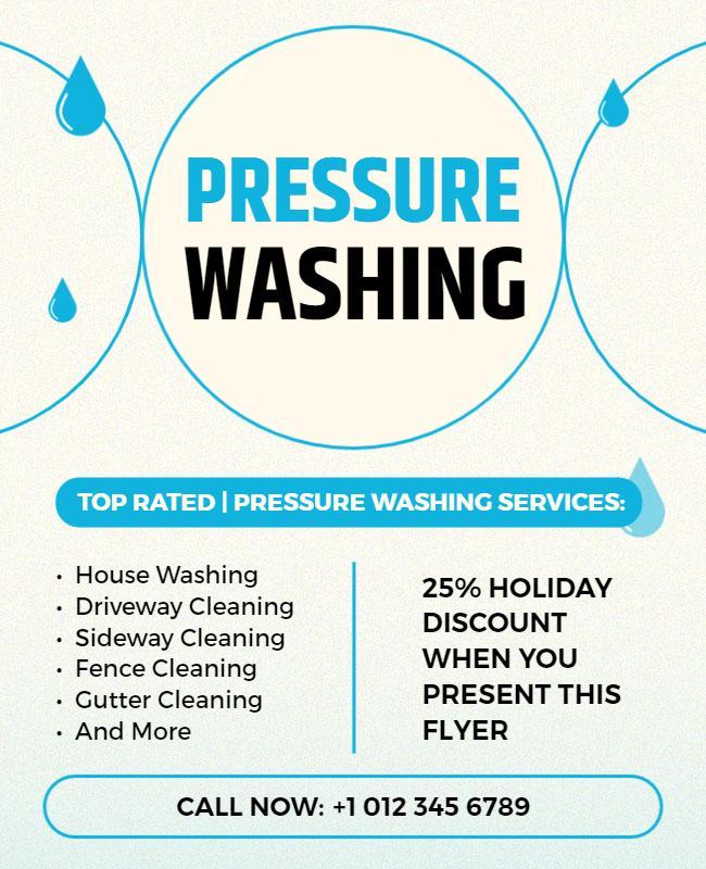 Pressure Washing Services Promotional Flyer Template