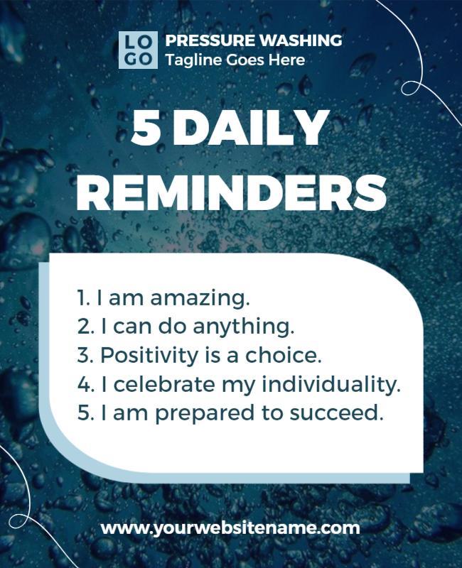 Refreshing Water-Inspired Daily Affirmations Reminder Flyer Template