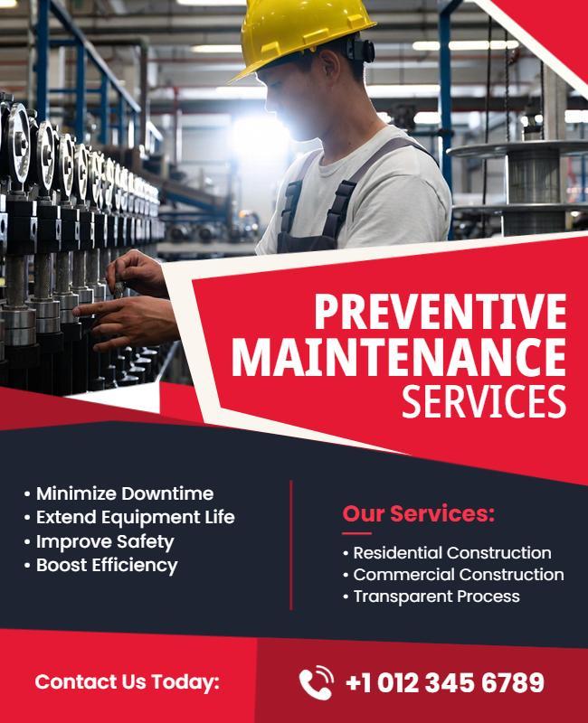 Preventive Maintenance Services Promotion Flyer Template