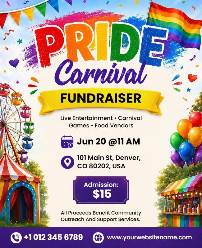 Pride Carnival Fundraiser Event Flyer Template