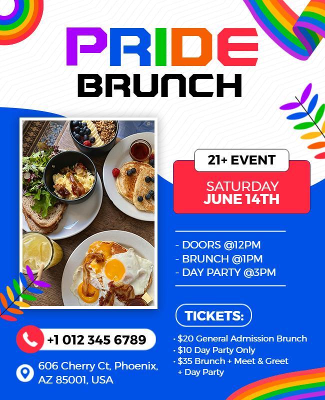 Pride Celebration Brunch Event Flyer Template