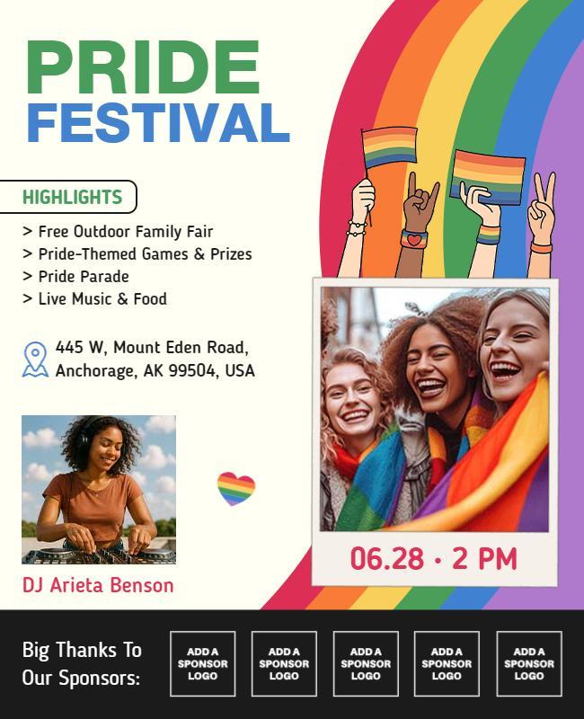 Pride Festival Celebration Event Flyer Template