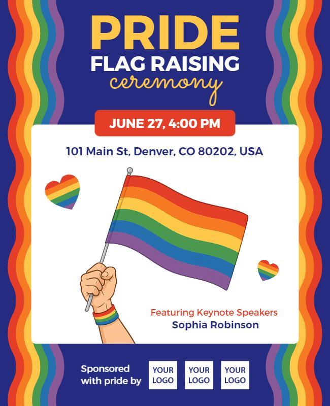 Pride Flag Raising Ceremony Flyer Template