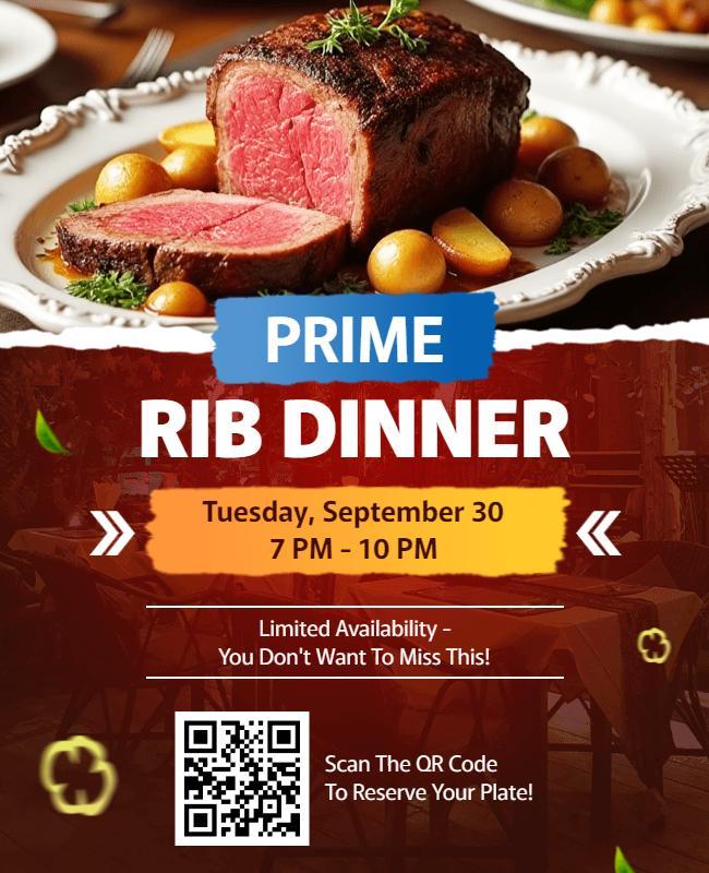 Prime Rib Dinner Event Flyer Template