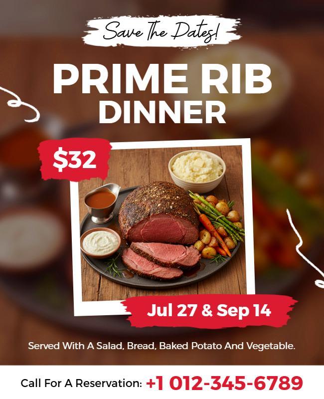 Prime Rib Dinner Flyer Template