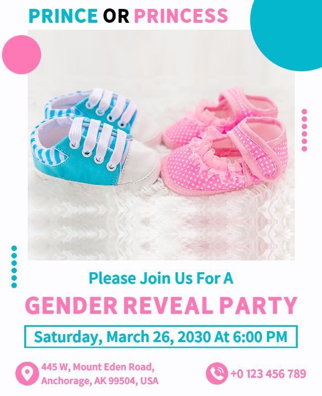 Prince or Princess Gender Reveal Party Flyer Template