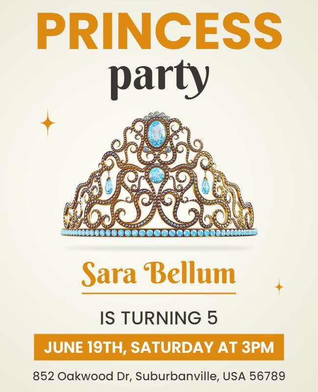 Princess Birthday Celebration Flyer Template