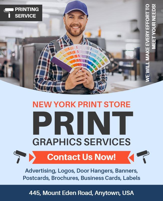 Print Graphics Services Promotion Flyer Template