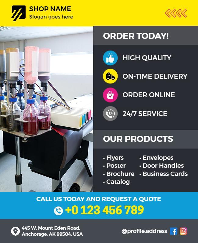 Printing Services and Products Promotional Flyer Template