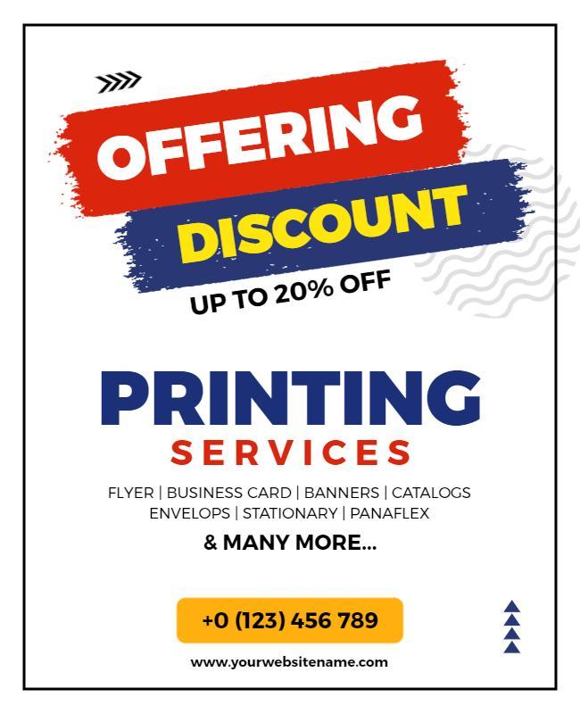 Printing Services Discount Offer Flyer Template