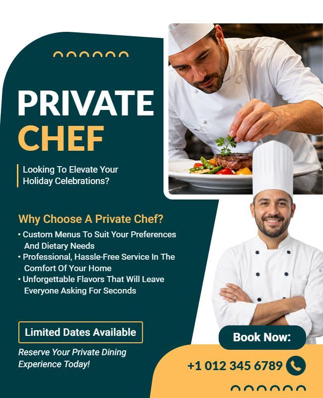 Private Chef Advertisement Poster Template