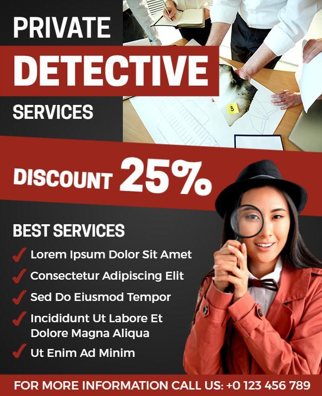 Private Detective Services Promotional Flyer Template