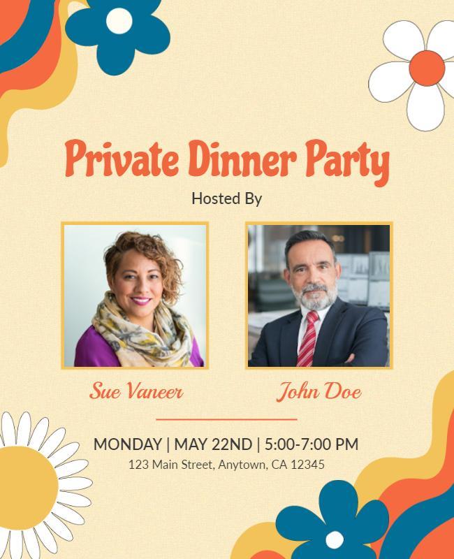 Private Dinner Party Invitation Flyer Template