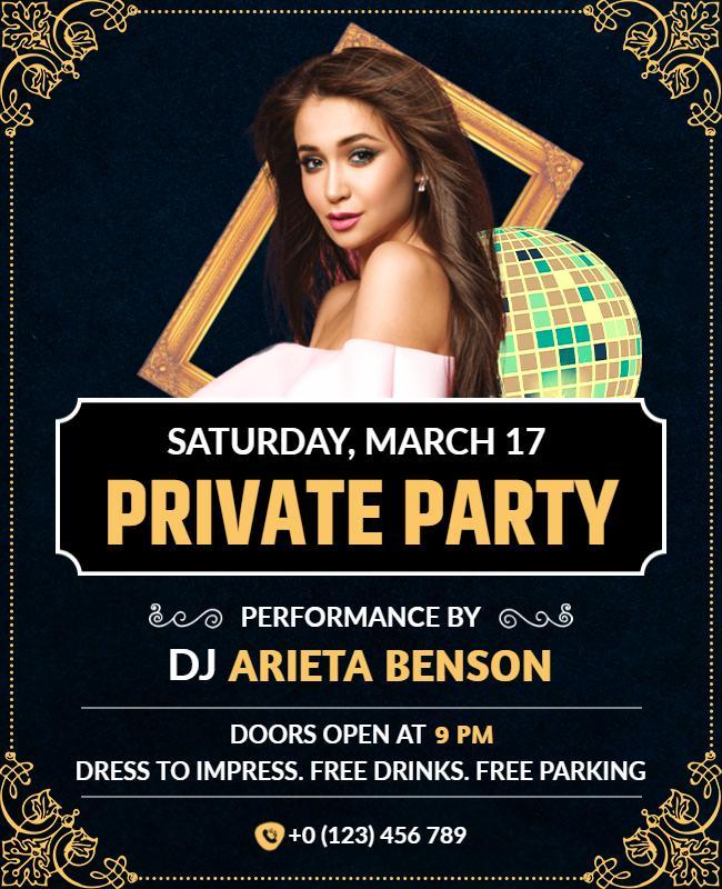 Private Dj Night Party Flyer Template