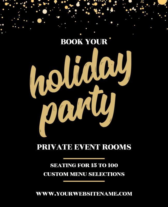 Private Event Holiday Party Flyer Template