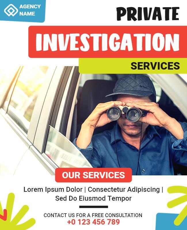 Private Investigation Services Advertising Flyer Template