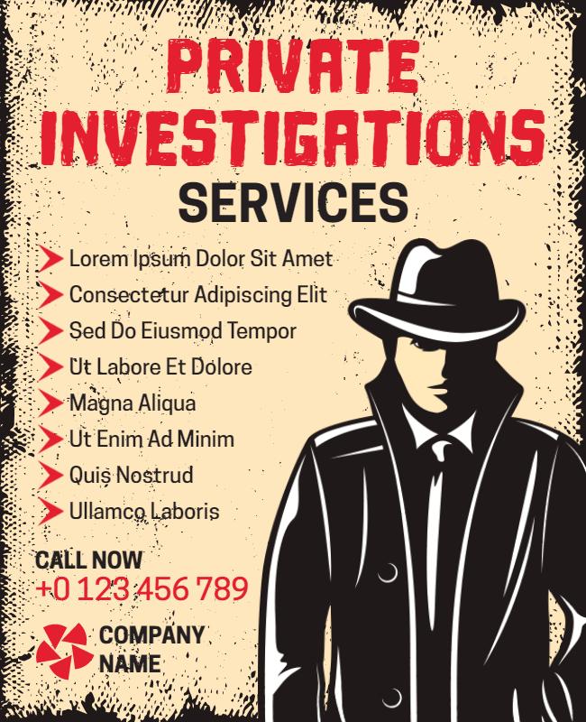 Private Investigation Services Offer Flyer Template