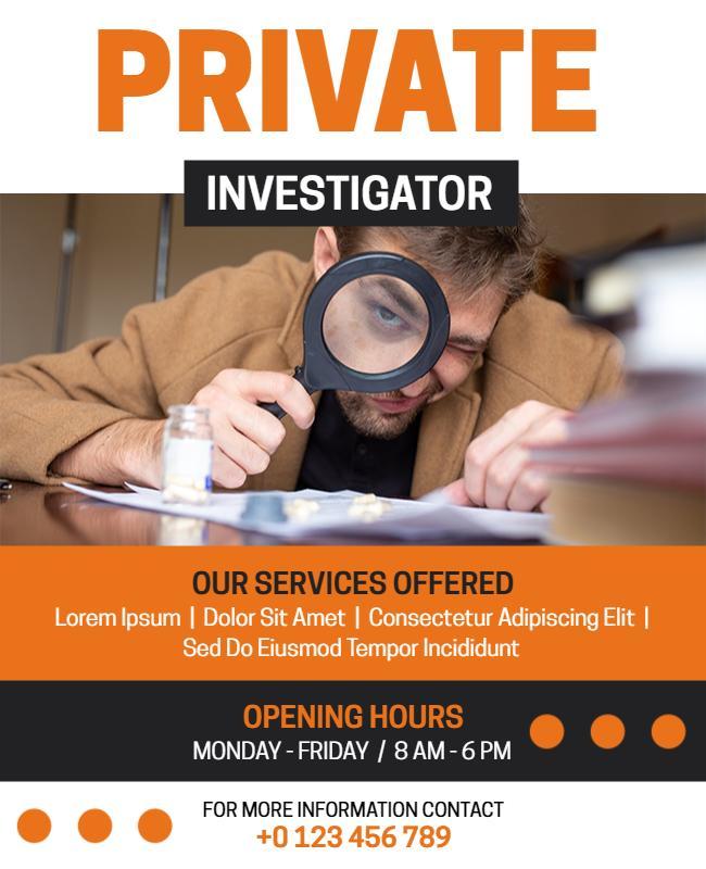 Private Investigator Services Flyer Template