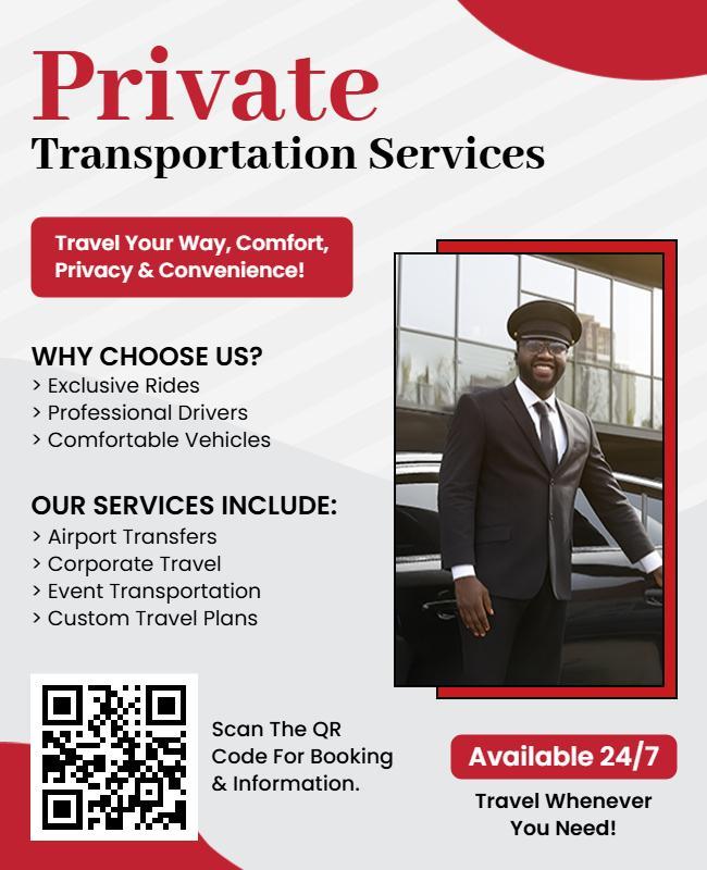 Private Transportation Services Flyer Template
