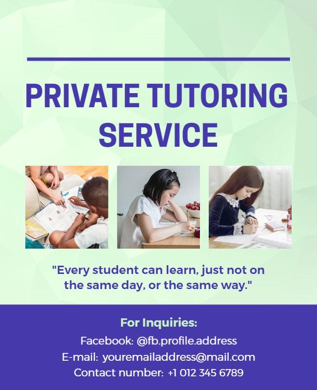 Private Tutoring Service Educational Flyer Template