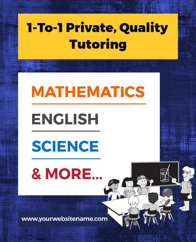 Private Tutoring Services Flyer for Various Subjects Template