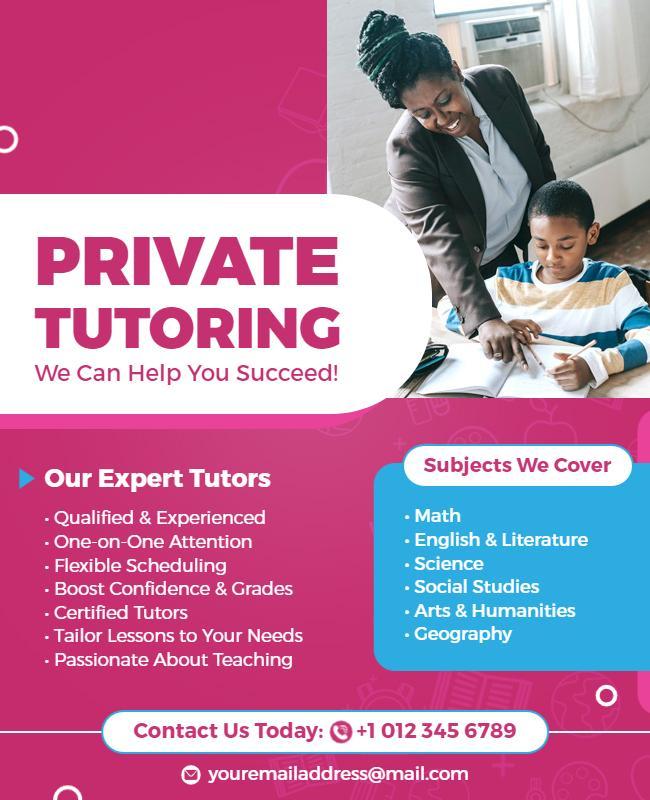 Private Tutoring Services Promotion Flyer Template