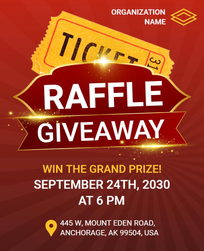 Prize Raffle Giveaway Event Flyer Template