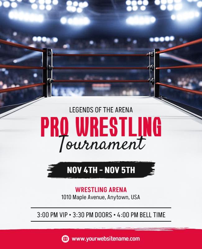 Pro Wrestling Tournament Event Flyer Template