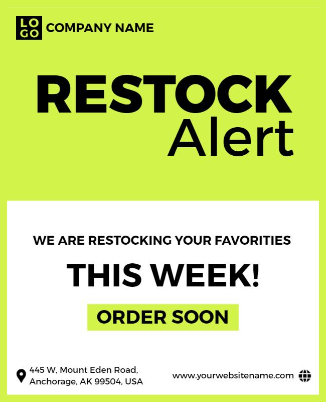 Product Restock Alert Promotional Flyer Template