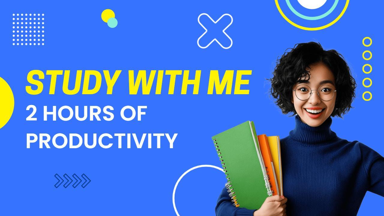 Productivity Study Session Focused Trending YouTube Thumbnail Template