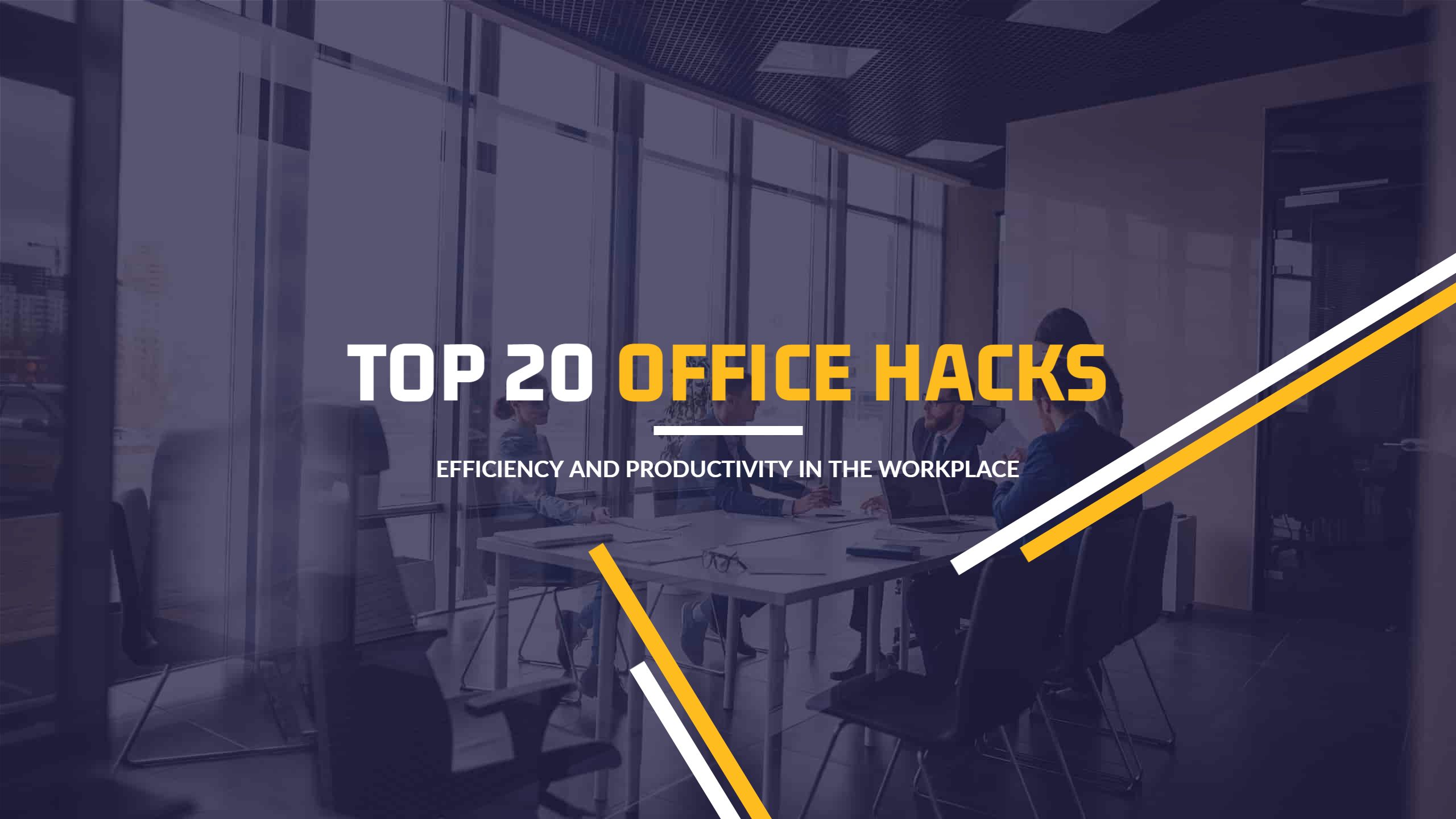Productivity Tips with Top 20 Office Hacks YouTube Banner Template