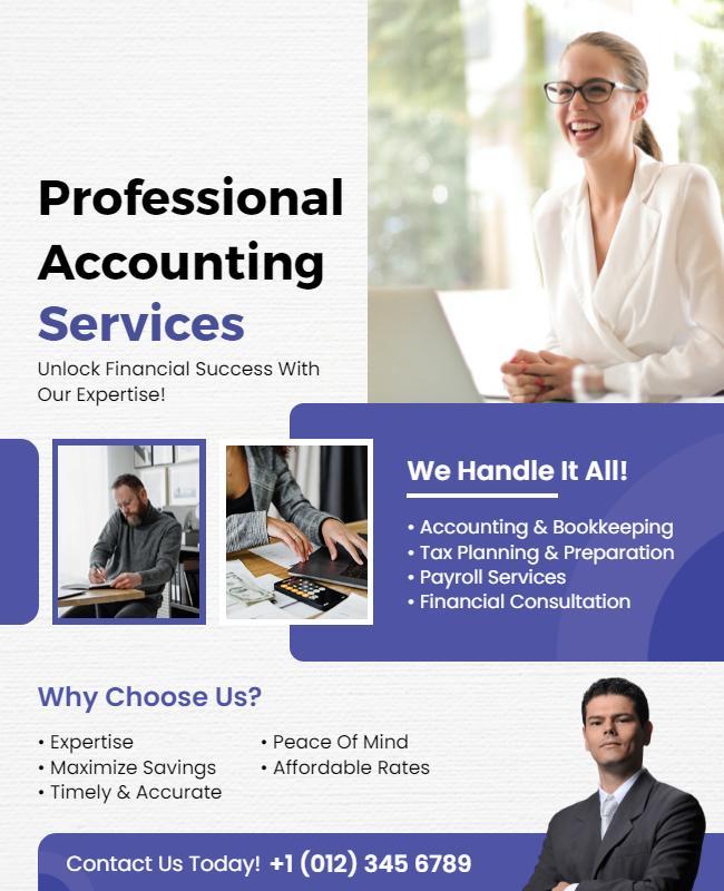 Professional Accounting Services Advertisement Flyer Template