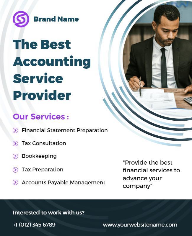 Modern Blue Accounting Services Provider Flyer Template