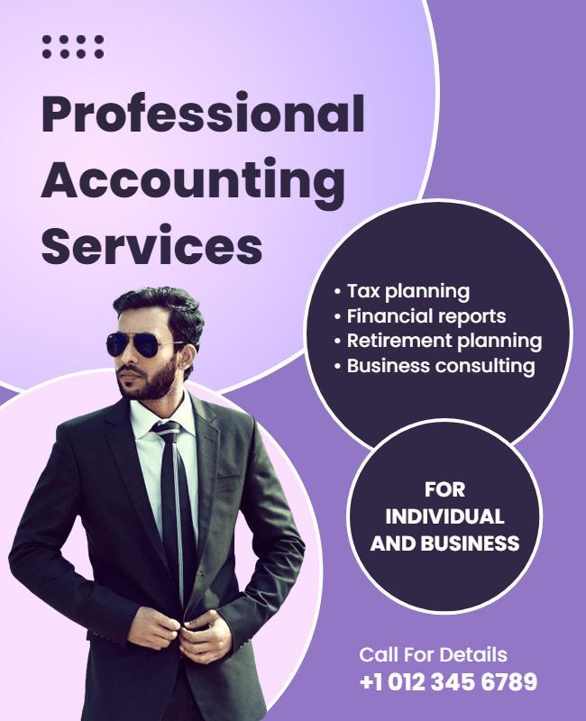 Professional Accounting Services Promotional Flyer Template