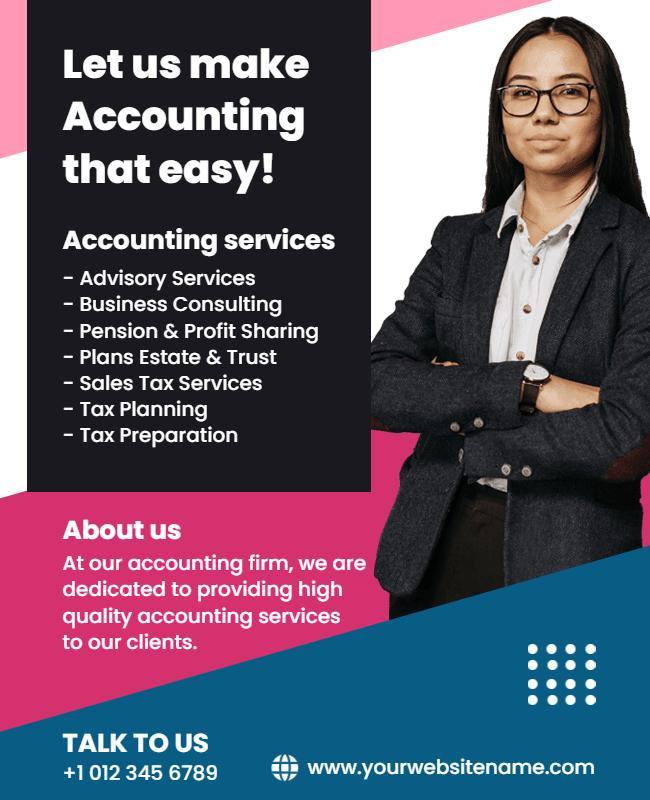 Professional Geometric Blue Accounting Services Flyer Template