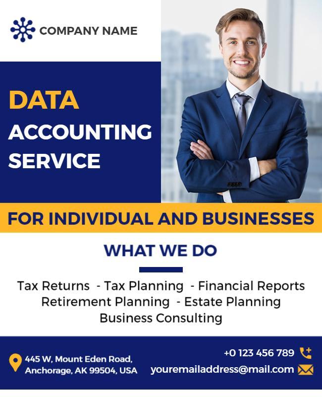 Professional Blue Accounting Service Business Flyer Template