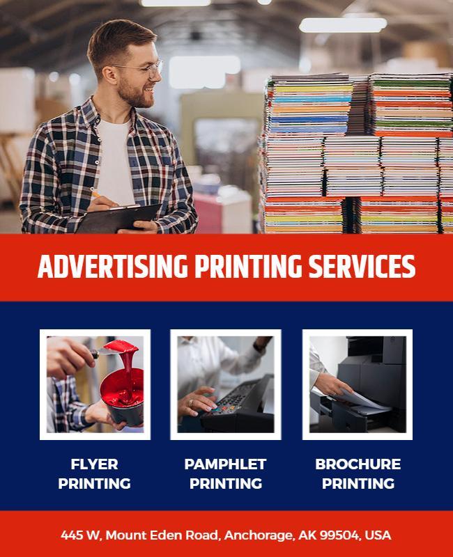 Professional Advertising Printing Services Flyer Template