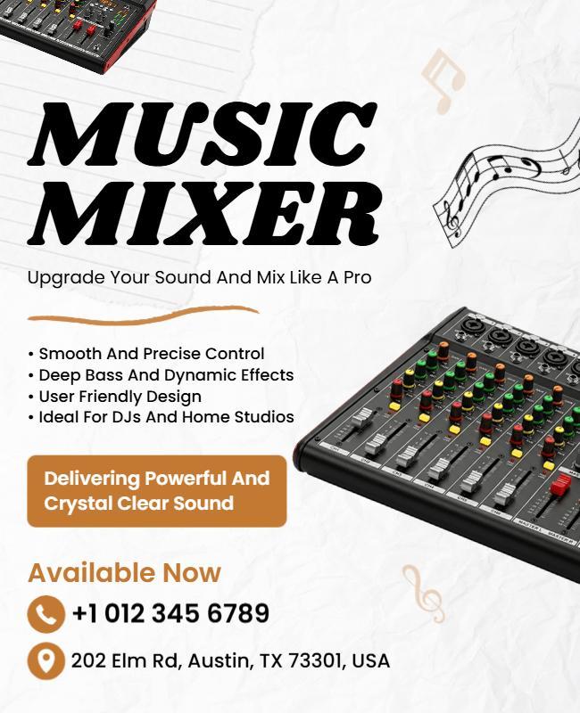 Professional Audio Music Mixer Sale Flyer Template