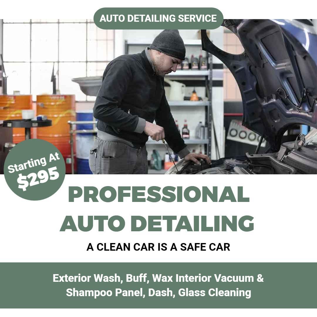 Professional Auto Detailing Service for Clean Cars Ad Template