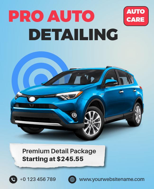 Professional Auto Detailing Service Promotion Flyer Template