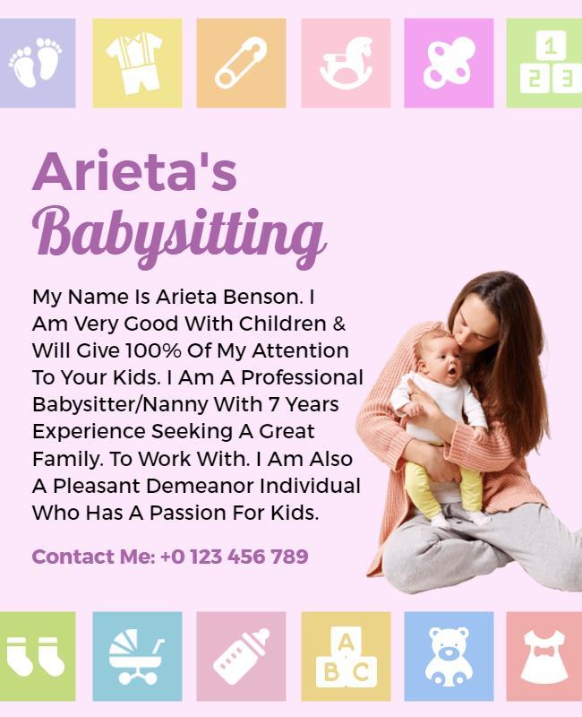 Professional Babysitting Services Flyer Template