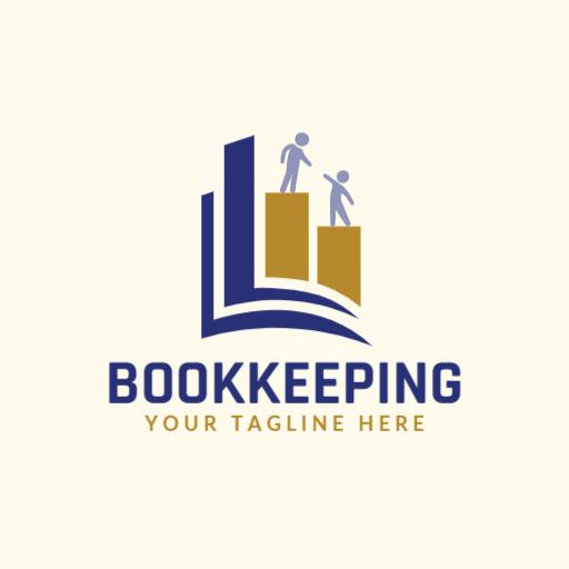Professional Blue and Gold Symbolizing Growth in Bookkeeping Logo Template