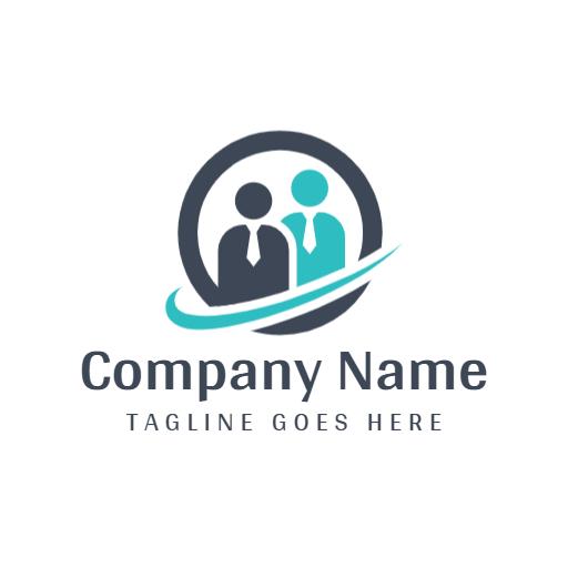 Professional Blue and Grey Job Networking Connections Logo Template
