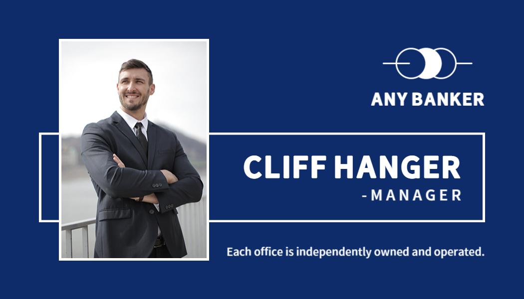 Professional Blue Banking Manager Visiting Card Template