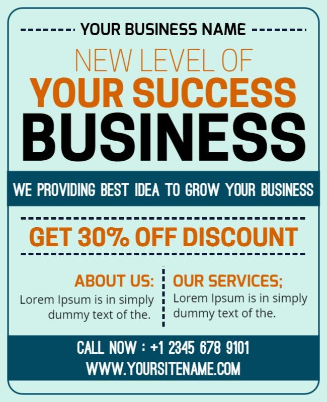 Professional Blue Business Growth Promotion Poster Template